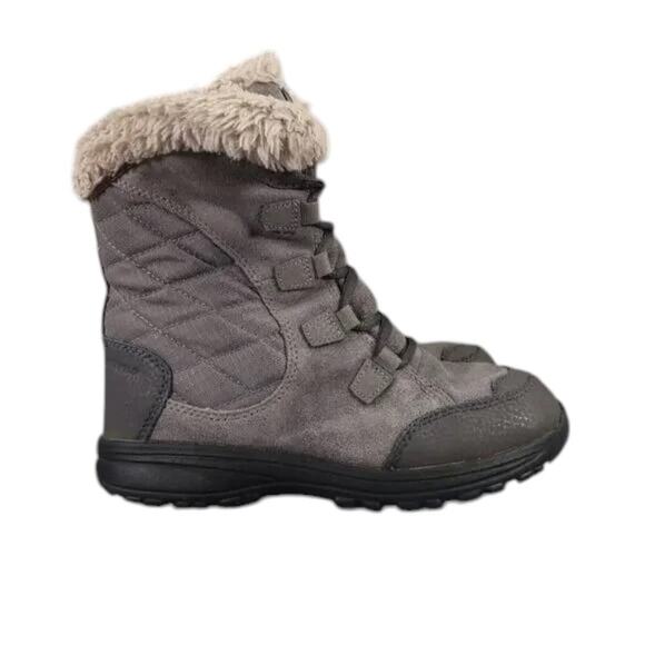 Columbia Shoes Kids 2 Boots Winter Snow Outdoor Ice Maiden Quilted Leather Warm - Picture 1 of 15